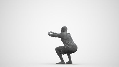 photogrammetry 3D man sport, realistic human model archviz FBX, wireframe front view