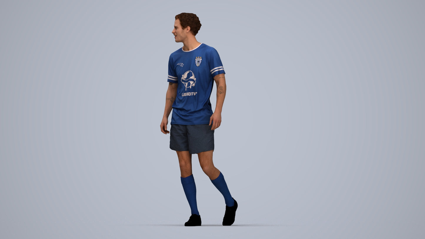 3D scanned man sport, photorealistic archviz people for Enscape and SketchUp, top-down view render