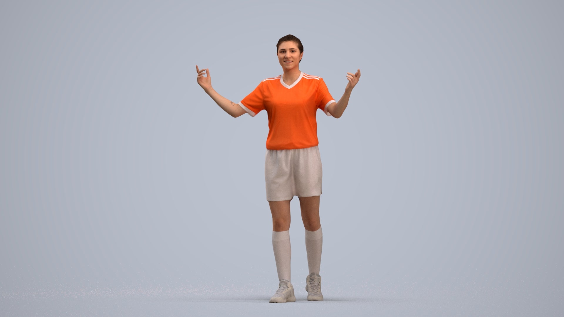 scanned 3D woman sport, photogrammetry people for Enscape and V-Ray, standing pose render