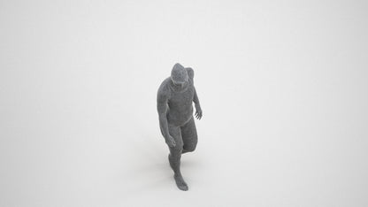 scanned 3D woman sport pool, photogrammetry people for Enscape and V-Ray, wireframe three-quarter view