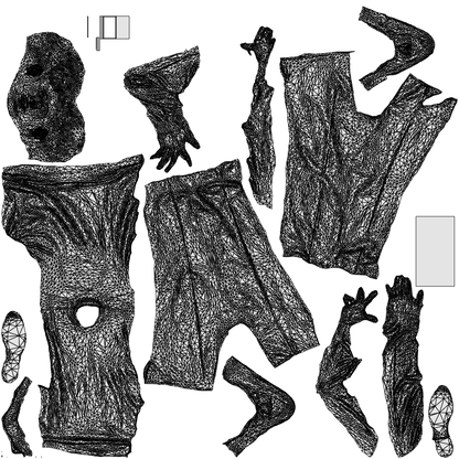 realistic 3D people man casual standing, render-ready for V-Ray and Corona, FBX OBJ, wireframe top-down view