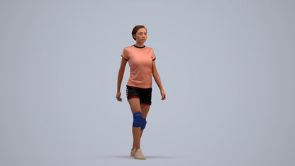 photogrammetry 3D woman sport, realistic human model archviz FBX, standing pose render