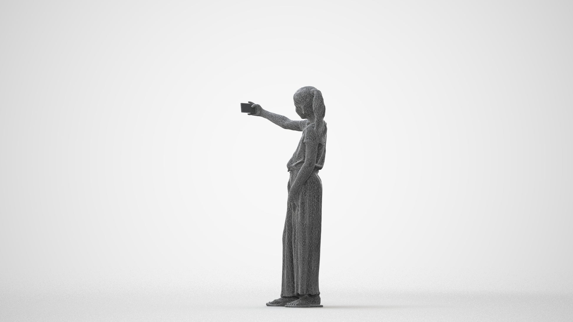 photogrammetry 3D girl casual kids, realistic human model archviz FBX, square thumbnail