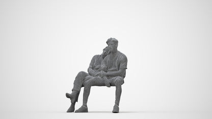 3D people model woman business couple, scanned human for 3ds Max rendering, wireframe back view