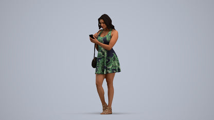 3D people model woman standing, scanned human for 3ds Max rendering, standing pose render