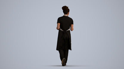 realistic 3D woman hospitality, scanned archviz people for Blender and 3ds Max, front view render