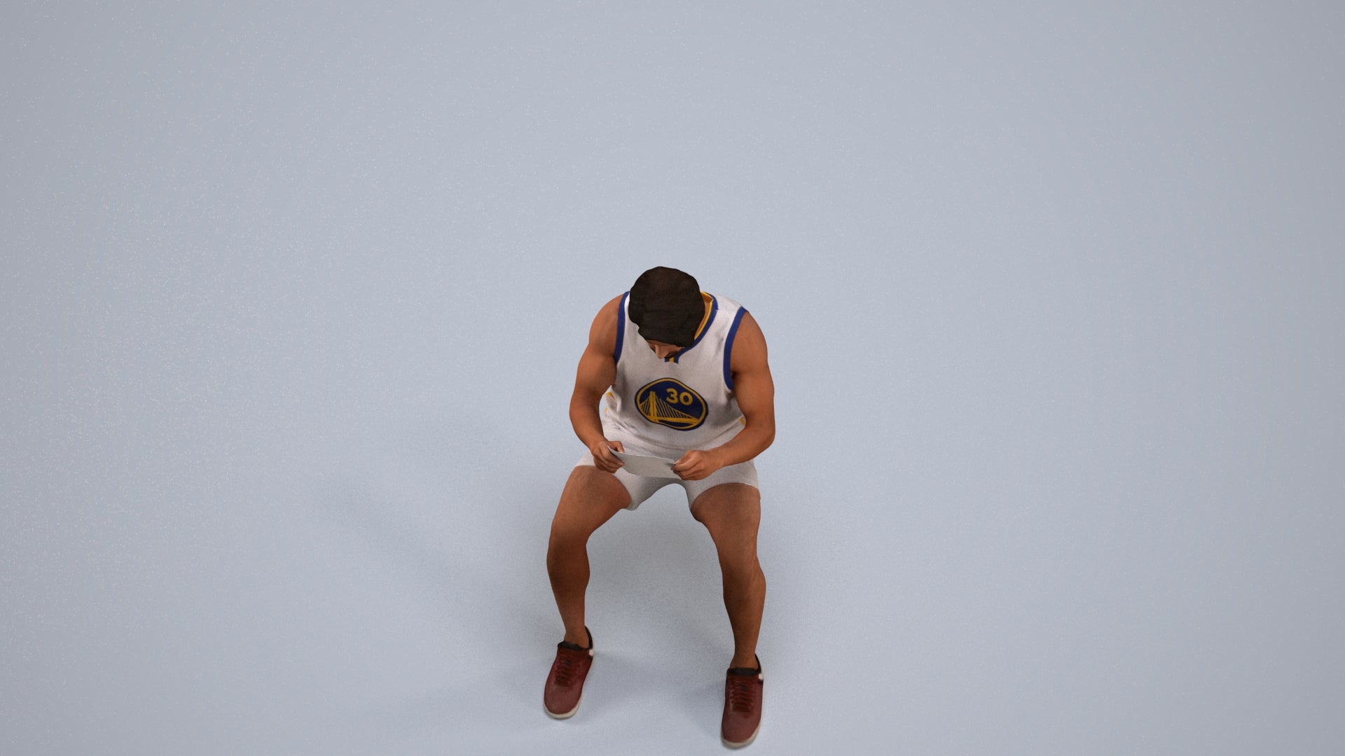 photogrammetry 3D man sport, realistic human model archviz FBX, back view render