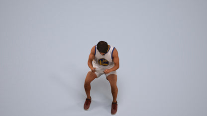 photogrammetry 3D man sport, realistic human model archviz FBX, back view render