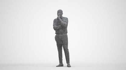 3D people model man business, scanned human for 3ds Max rendering, three-quarter front view render