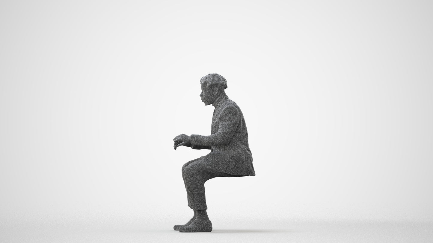 3D people model man business, scanned human for 3ds Max rendering, square thumbnail