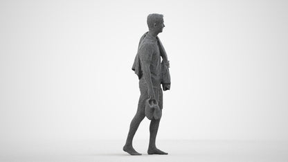 realistic 3D people man casual pool, render-ready for V-Ray and Corona, FBX OBJ, wireframe side view