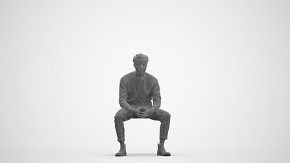 3D scanned man business casual, photorealistic archviz people for Enscape and SketchUp, three-quarter front view render