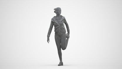 scanned 3D woman sport, photogrammetry people for Enscape and V-Ray, three-quarter front view render