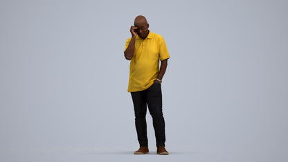 scanned 3D man casual standing, photogrammetry people for Enscape and V-Ray, standing pose render
