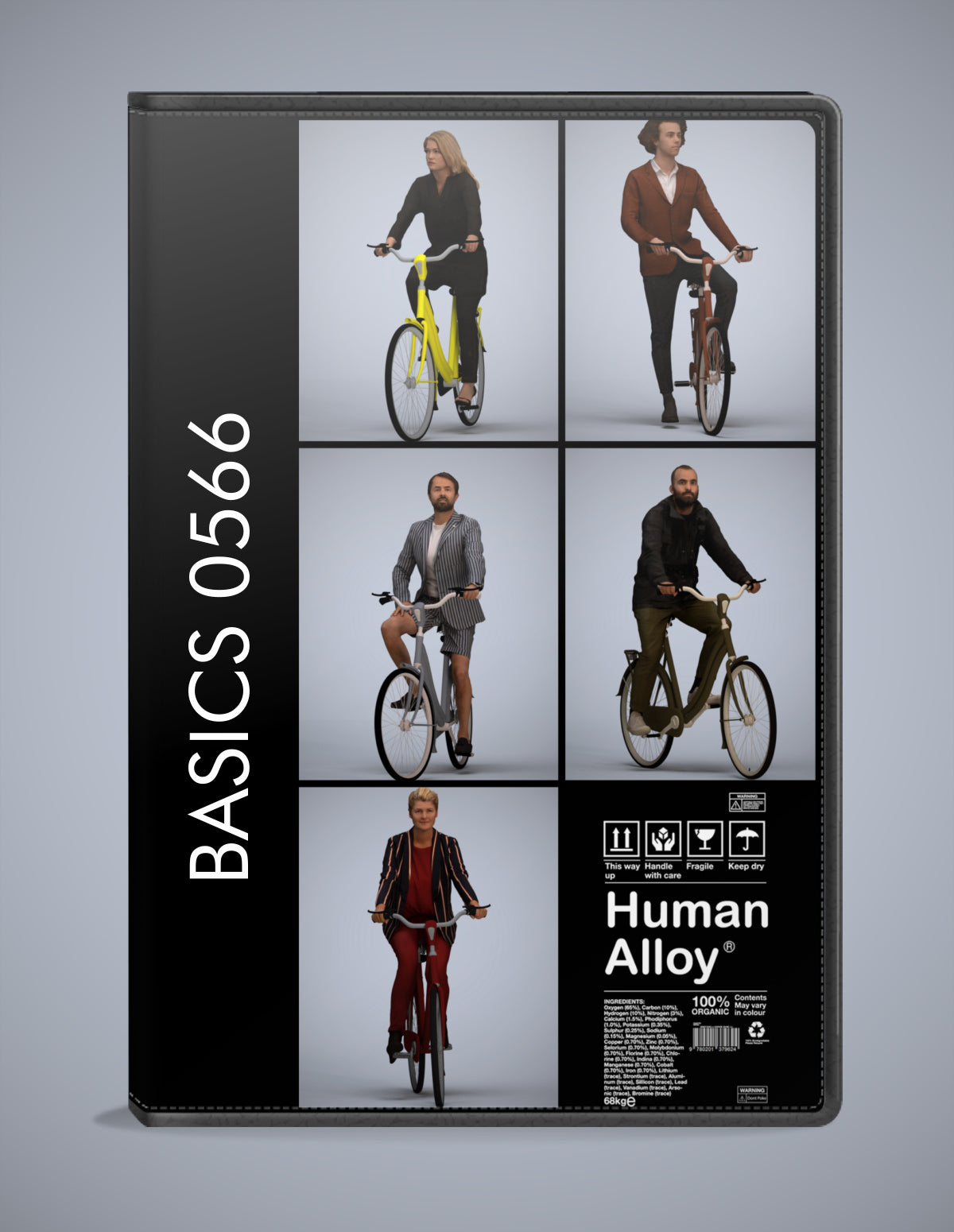 5 3D scanned people cycling, photorealistic archviz pack for Enscape and SketchUp