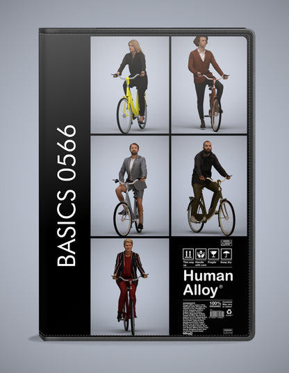 5 3D scanned people cycling, photorealistic archviz pack for Enscape and SketchUp