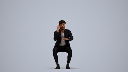 3D scanned man business, photorealistic archviz people for Enscape and SketchUp, standing pose render