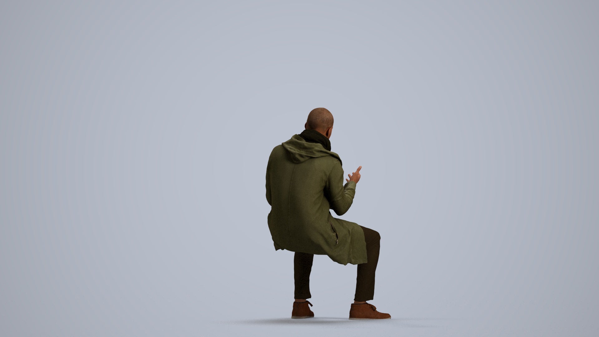 realistic 3D man casual pool, scanned archviz people for Blender and 3ds Max, front view render