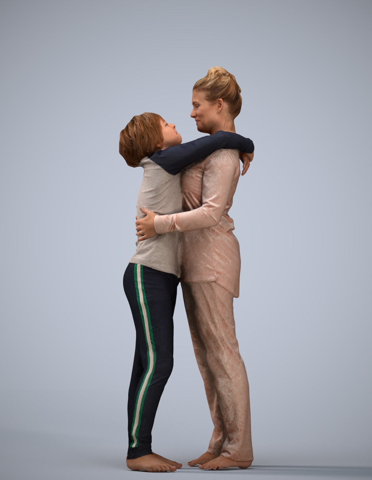 3D human model girl kids, photogrammetry scanned person for archviz