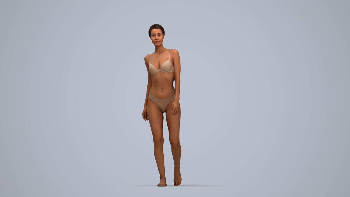 3D scanned woman mix, photorealistic archviz people for Enscape and SketchUp, top-down view render