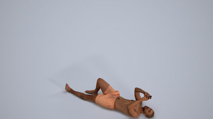 scanned 3D man pool, photogrammetry people for Enscape and V-Ray, back view render