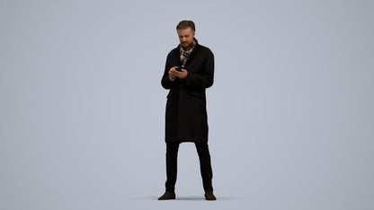 photogrammetry 3D man standing, realistic human model archviz FBX, standing pose render