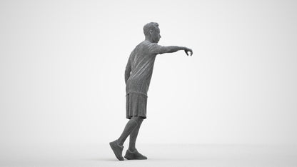 realistic 3D people man sport, render-ready for V-Ray and Corona, FBX OBJ, wireframe side view