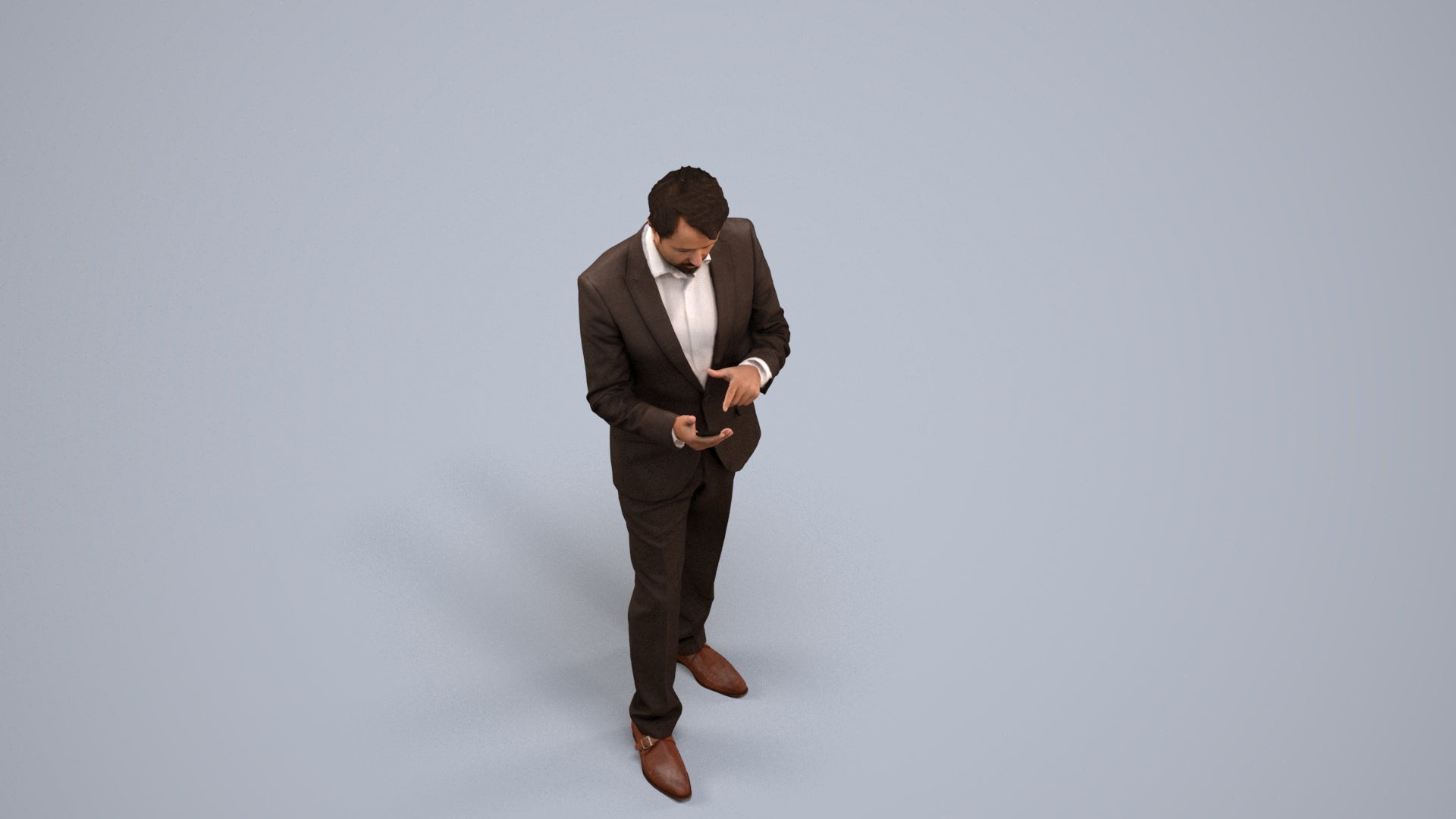 realistic 3D people man business, render-ready for V-Ray and Corona, FBX OBJ, back view render