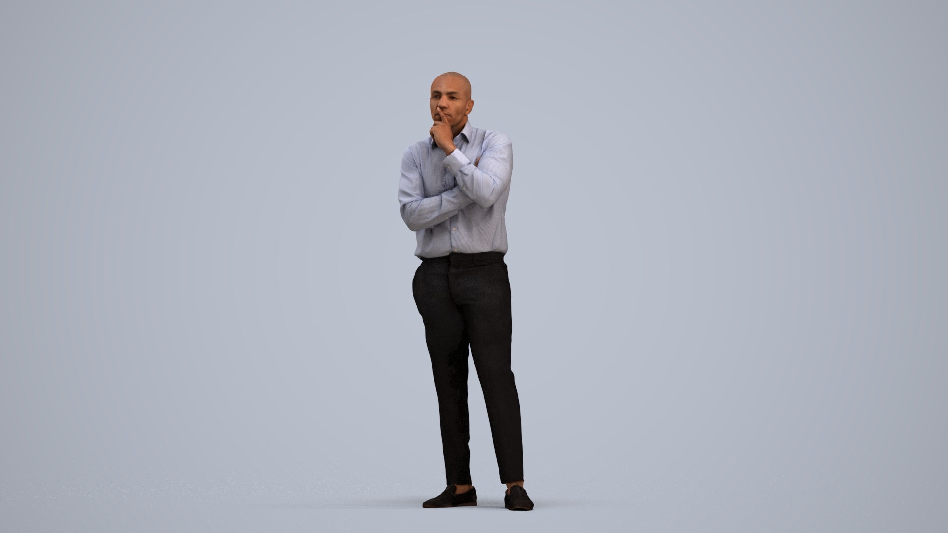 3D people model man business, scanned human for 3ds Max rendering, standing pose render