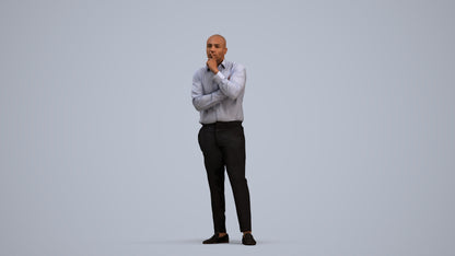 3D people model man business, scanned human for 3ds Max rendering, standing pose render