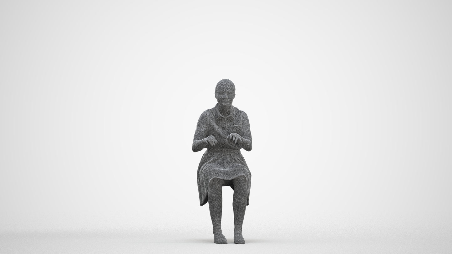 3D people model girl kids, scanned human for 3ds Max rendering, three-quarter front view render