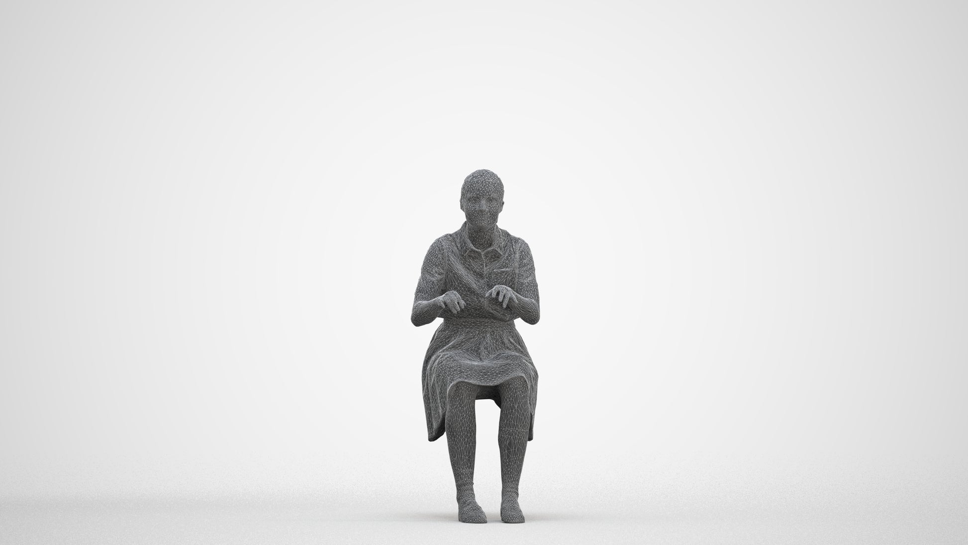 3D people model girl kids, scanned human for 3ds Max rendering, three-quarter front view render