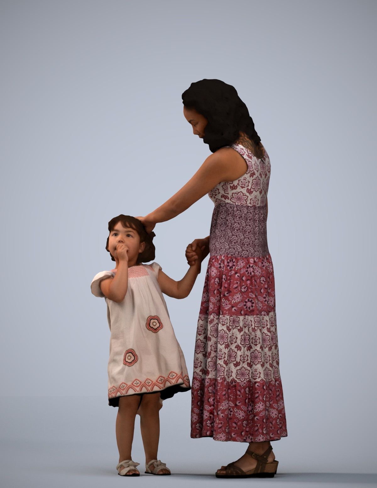 realistic 3D people girl casual kids, render-ready for V-Ray and Corona, FBX OBJ