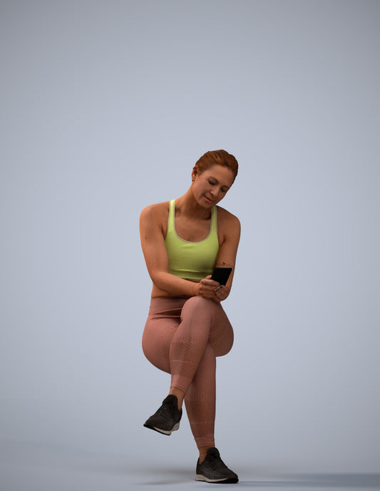 3D people model woman sport, scanned human for 3ds Max rendering