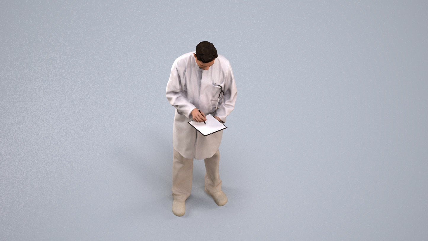 3D people model man medical, scanned human for 3ds Max rendering, back view render
