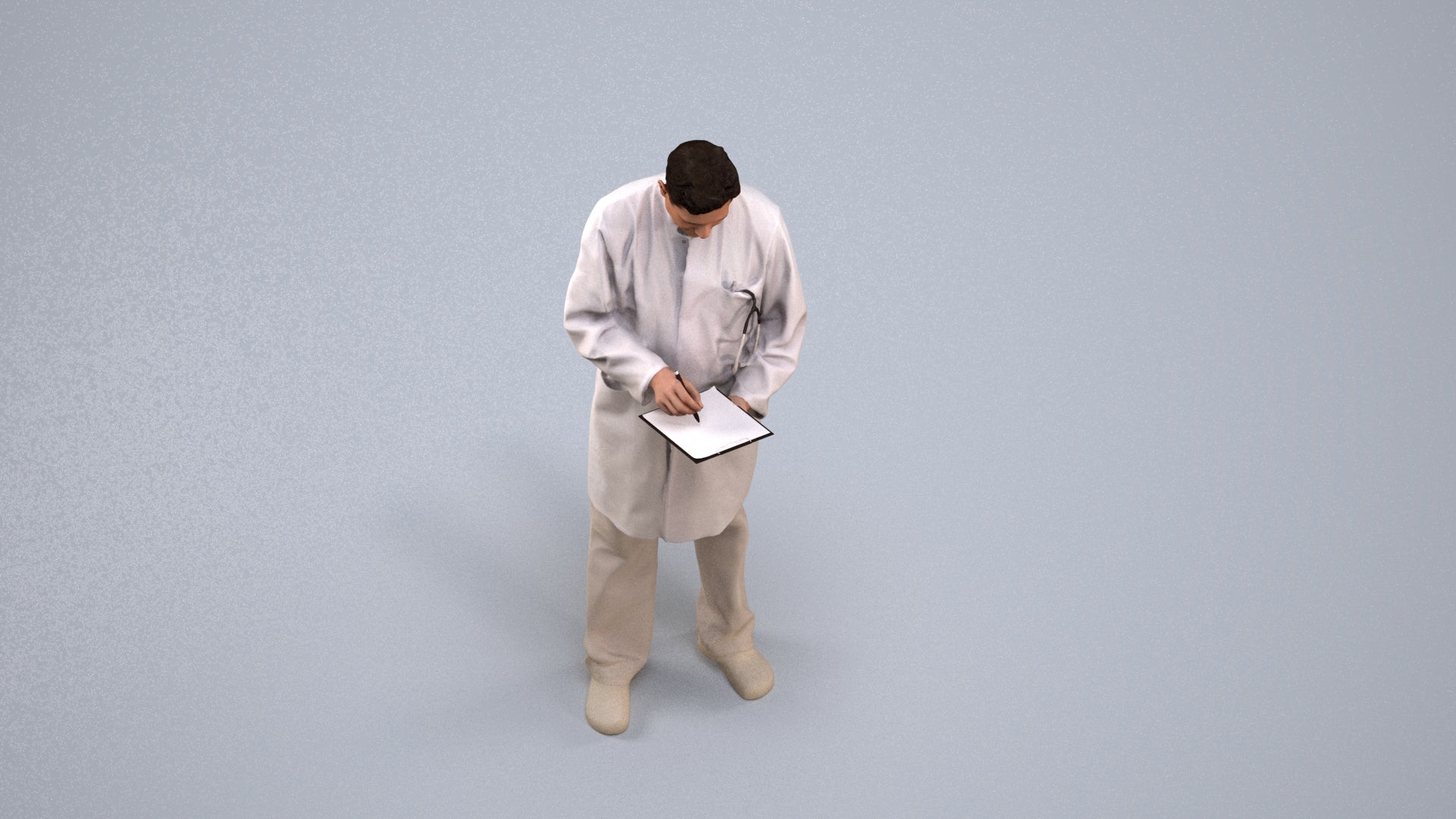3D people model man medical, scanned human for 3ds Max rendering, back view render