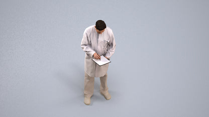 3D people model man medical, scanned human for 3ds Max rendering, back view render