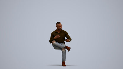 realistic 3D man casual sitting, scanned archviz people for Blender and 3ds Max, standing pose render