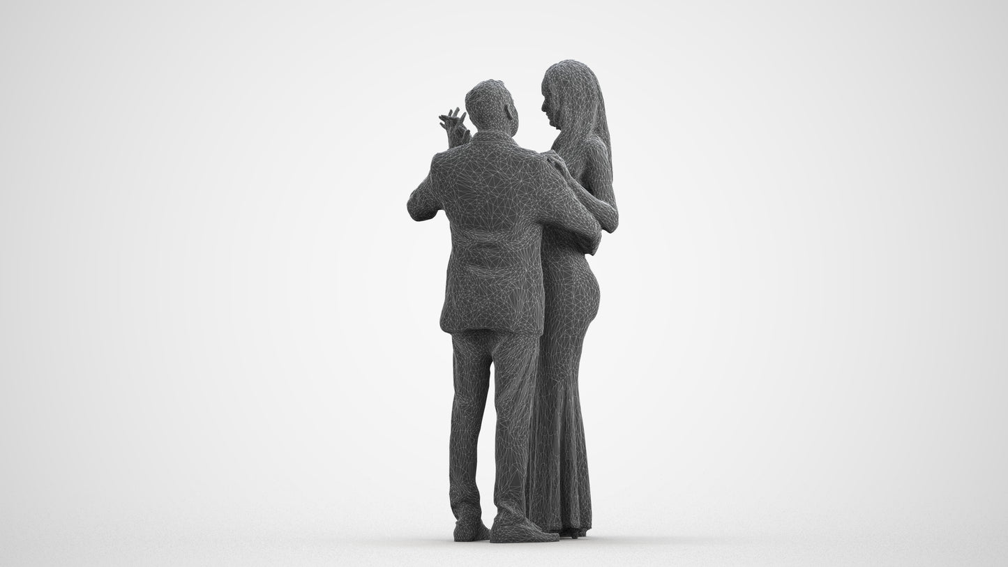 realistic 3D man formal dancing, scanned archviz people for Blender and 3ds Max, wireframe front view