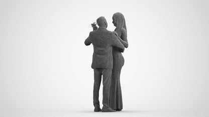 realistic 3D man formal dancing, scanned archviz people for Blender and 3ds Max, wireframe front view