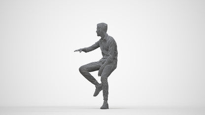 realistic 3D people man casual sitting, render-ready for V-Ray and Corona, FBX OBJ, wireframe back view