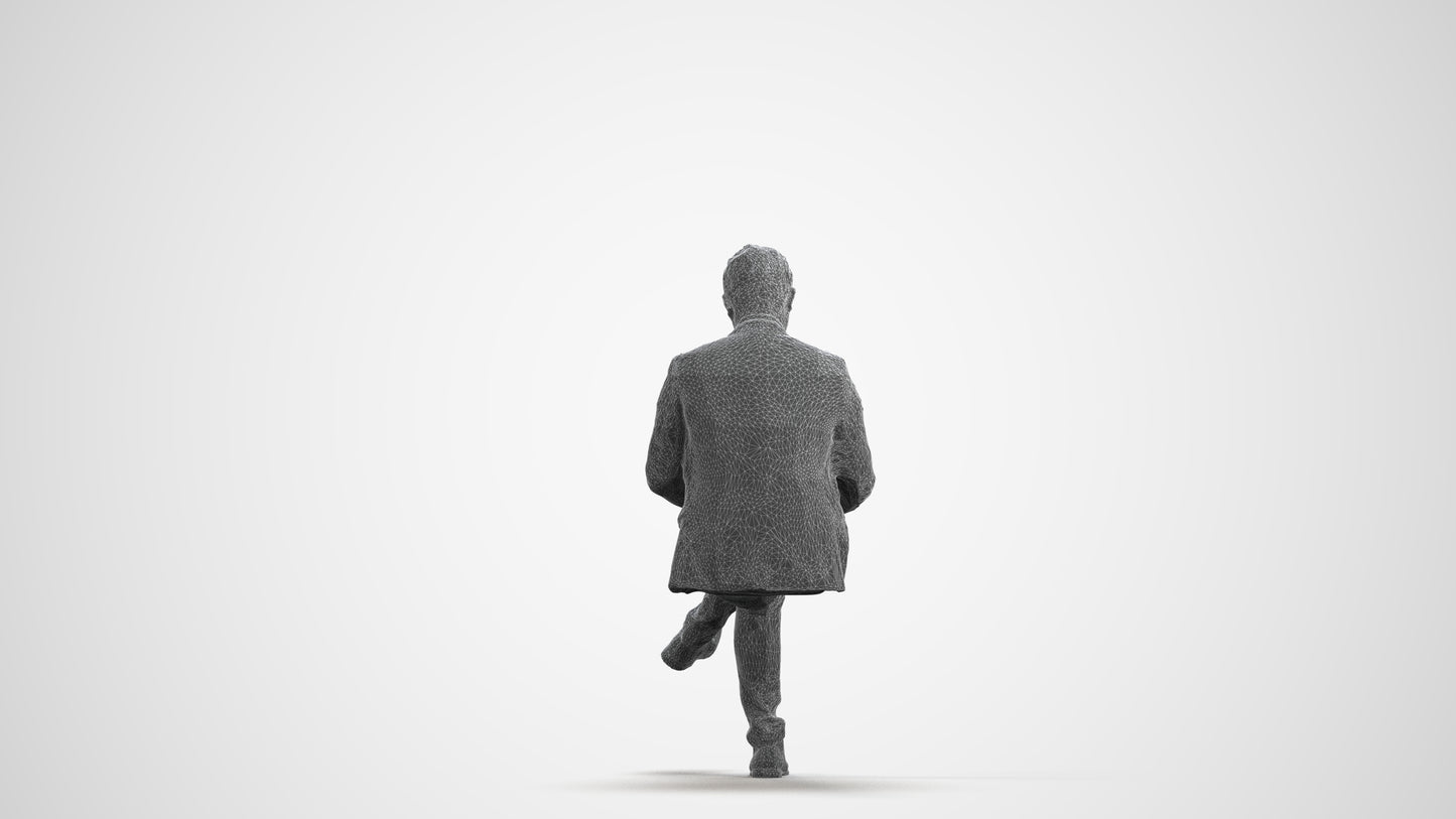 scanned 3D man business, photogrammetry people for Enscape and V-Ray, wireframe front view