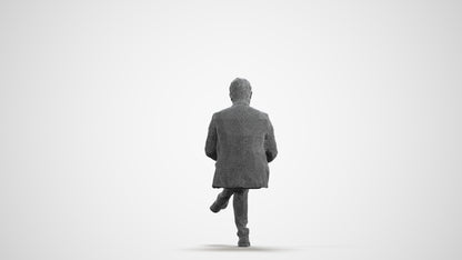 scanned 3D man business, photogrammetry people for Enscape and V-Ray, wireframe front view
