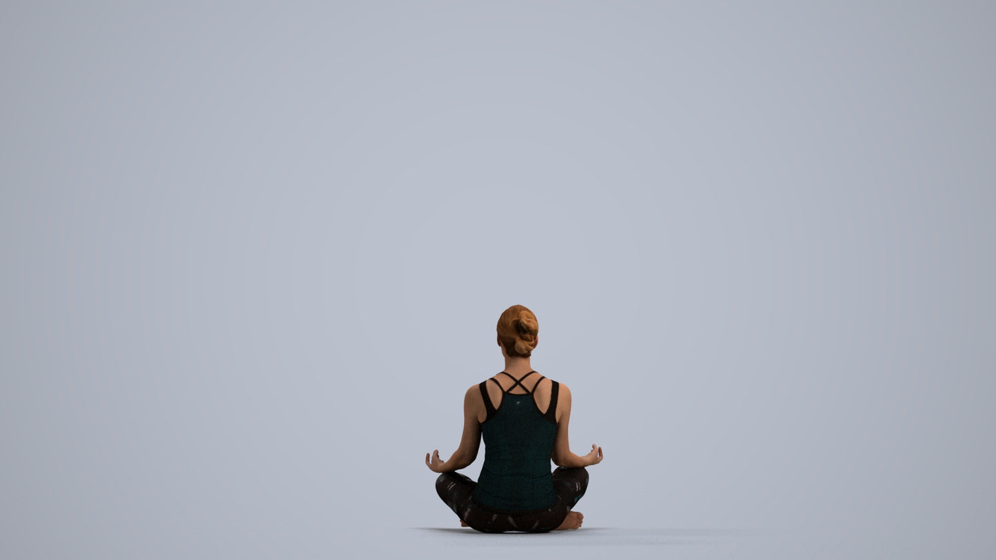 3D people model woman sport, scanned human for 3ds Max rendering, front view render