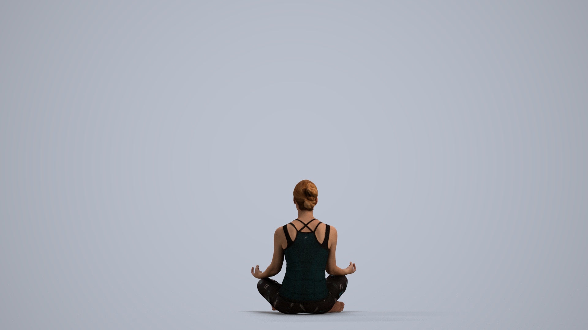 3D people model woman sport, scanned human for 3ds Max rendering, front view render