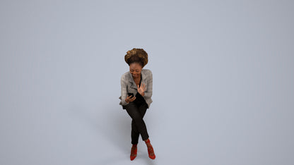 3D people model woman business, scanned human for 3ds Max rendering, back view render