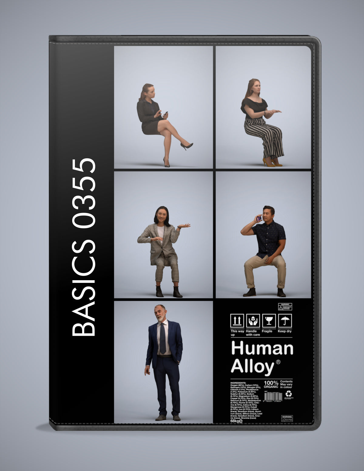 5x realistic 3D people business pack, scanned archviz collection for Blender and 3ds Max