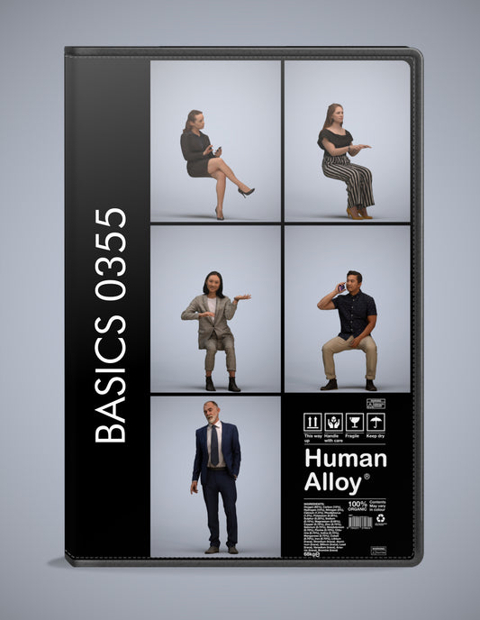 5x realistic 3D people business pack, scanned archviz collection for Blender and 3ds Max