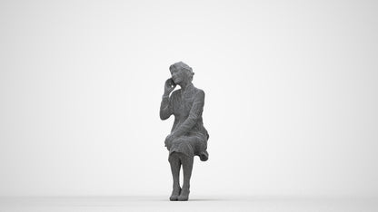 realistic 3D human senior woman business, archviz people FBX OBJ for Blender, wireframe back view