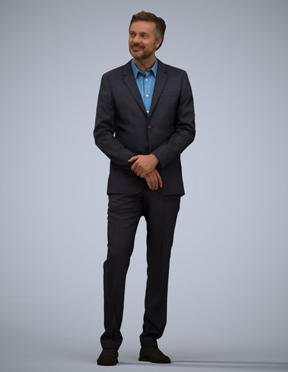 realistic 3D people man business, render-ready for V-Ray and Corona, FBX OBJ